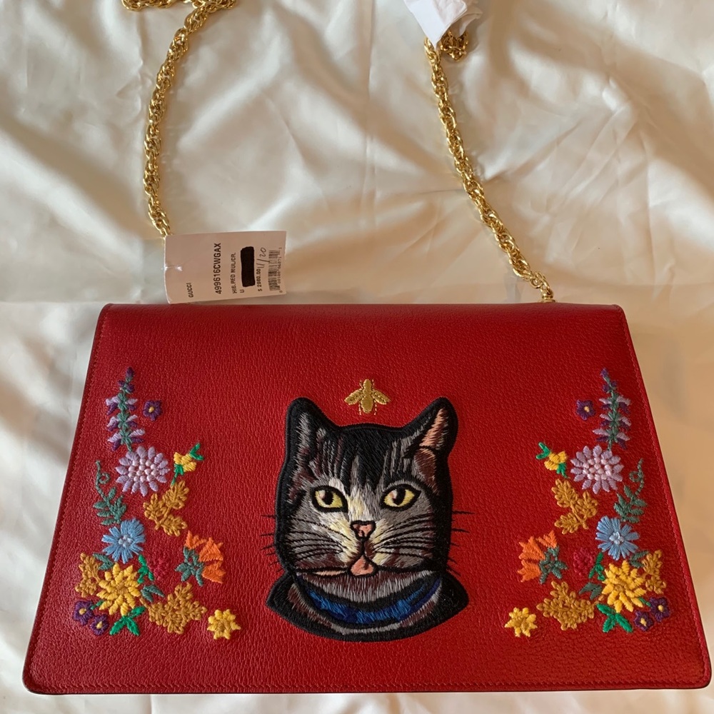 Gucci Large Linea Ricami Floral Shoulder Bag - Picture 4 of 16
